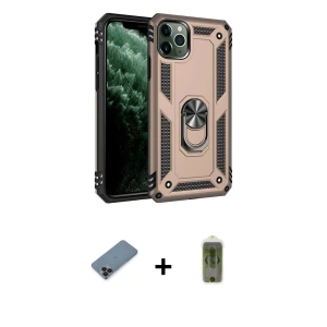 ieg™ iPhone 11 Pro Max Kılıf Ahenk Klasik Koleksiyonu - Siyah Joko Magic 5D Hayalet Cam + Metal Kamera Lens Koruma Cam - SH