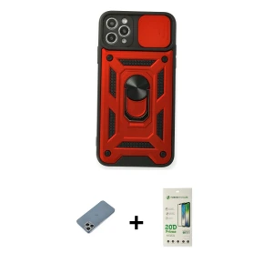 ieg™ iPhone 11 Pro Max Kılıf Ahenk Klasik - Siyah 20D Premium Cam Ekran Koruyucu + Shine Kamera Lens Koruma Cam - GS