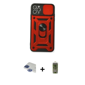 ieg™ iPhone 11 Pro Max Kılıf Ahenk Klasik - Siyah Joko Magic 5D Hayalet Cam + Pers Alüminyum Kamera Lens - LT