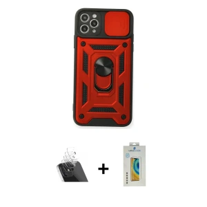 ieg™ iPhone 11 Pro Max Kılıf Ahenk Klasik - Siyah Polymer Nano Ekran Koruyucu + Kamera Lens Koruma Cam - SF