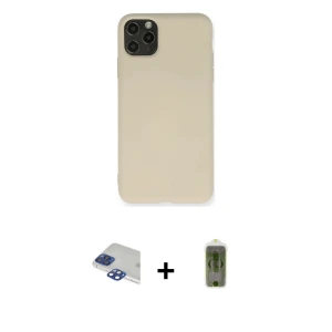 ieg™ iPhone 11 Pro Max Kılıf Ahenk Serisi - Siyah Joko Magic 5D Hayalet Cam + Pers Alüminyum Kamera Lens - LT