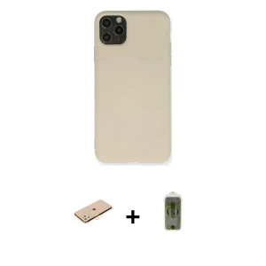 ieg™ iPhone 11 Pro Max Kılıf Ahenk Serisi - Siyah Joko Magic 5D Hayalet Cam + Renkli Kamera Lens Koruma Cam - SI