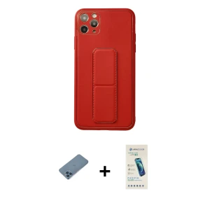 ieg™ iPhone 11 Pro Max Kılıf Akış Doku - Şeffaf Pasifik Cam Ekran Koruyucu + Shine Kamera Lens Koruma Cam - MI