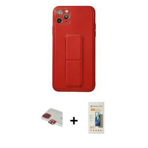 ieg™ iPhone 11 Pro Max Kılıf Akış Doku - Siyah 6D Mat Seramik Hayalet Nano Ekran Koruyucu + Pers Alüminyum Kamera Lens - KI