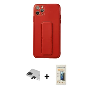 ieg™ iPhone 11 Pro Max Kılıf Akış Doku - Siyah 6D Mat Seramik Hayalet Nano Ekran Koruyucu + Pers Alüminyum Kamera Lens - SH