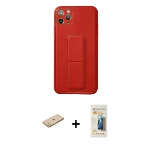 ieg™ iPhone 11 Pro Max Kılıf Akış Doku - Siyah 6D Mat Seramik Hayalet Nano Ekran Koruyucu + Renkli Kamera Lens Koruma Cam - SI