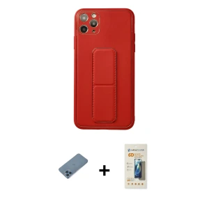 ieg™ iPhone 11 Pro Max Kılıf Akış Doku - Siyah 6D Mat Seramik Hayalet Nano Ekran Koruyucu + Shine Kamera Lens Koruma Cam - MI