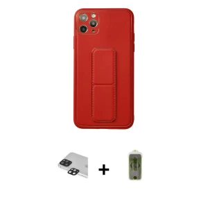 ieg™ iPhone 11 Pro Max Kılıf Akış Doku - Siyah Joko Magic 5D Hayalet Cam + Pers Alüminyum Kamera Lens - SH