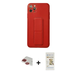 ieg™ iPhone 11 Pro Max Kılıf Akış Doku - Siyah Mat Seramik Nano Ekran Koruyucu + Pers Alüminyum Kamera Lens - KI