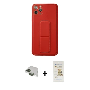 ieg™ iPhone 11 Pro Max Kılıf Akış Doku - Siyah Mat Seramik Nano Ekran Koruyucu + Pers Alüminyum Kamera Lens - YL
