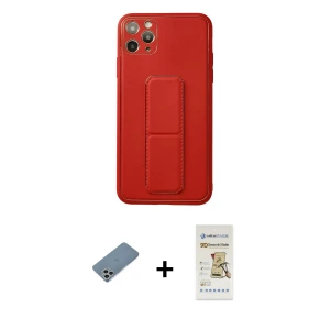 ieg™ iPhone 11 Pro Max Kılıf Akış Doku - Siyah Mat Seramik Nano Ekran Koruyucu + Shine Kamera Lens Koruma Cam - GS