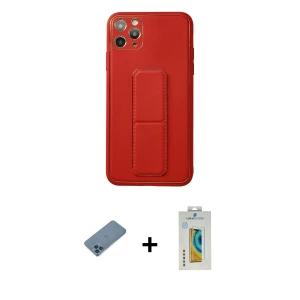 ieg™ iPhone 11 Pro Max Kılıf Akış Doku - Siyah Polymer Nano Ekran Koruyucu + Shine Kamera Lens Koruma Cam - MI