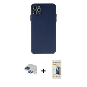 ieg™ iPhone 11 Pro Max Kılıf Atlas Minimal Prime - Siyah 6D Mat Seramik Hayalet Nano Ekran Koruyucu + Pers Alüminyum Kamera Lens - LT