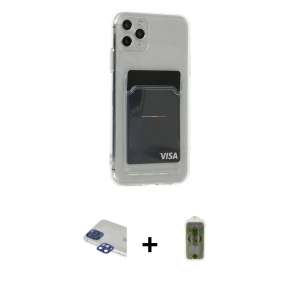 ieg™ iPhone 11 Pro Max Kılıf Doruk Klasik Koleksiyonu - Siyah Joko Magic 5D Hayalet Cam + Pers Alüminyum Kamera Lens - LT
