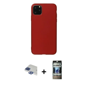 ieg™ iPhone 11 Pro Max Kılıf Kozmos Yansıma Özel Seri - Siyah 34D Hayalet Izgaralı Cam + Pers Alüminyum Kamera Lens - LT