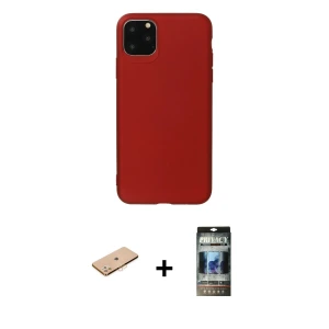 ieg™ iPhone 11 Pro Max Kılıf Kozmos Yansıma Özel Seri - Siyah 34D Hayalet Izgaralı Cam + Renkli Kamera Lens Koruma Cam - TU
