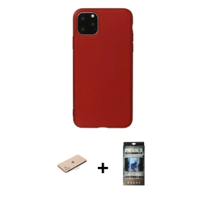 ieg™ iPhone 11 Pro Max Kılıf Kozmos Yansıma Özel Seri - Siyah 34D Hayalet Izgaralı Cam + Renkli Kamera Lens Koruma Cam - MI