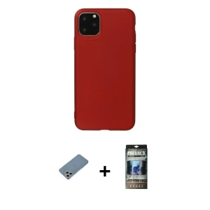 ieg™ iPhone 11 Pro Max Kılıf Kozmos Yansıma Özel Seri - Siyah 34D Hayalet Izgaralı Cam + Shine Kamera Lens Koruma Cam - GS