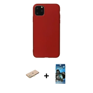 ieg™ iPhone 11 Pro Max Kılıf Kozmos Yansıma Özel Seri - Siyah 34D Izgaralı Cam + Renkli Kamera Lens Koruma Cam - SI
