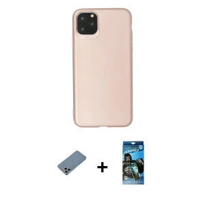 ieg™ iPhone 11 Pro Max Kılıf Kozmos Yansıma Özel Seri - Siyah 34D Izgaralı Cam + Shine Kamera Lens Koruma Cam - SABE