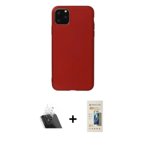 ieg™ iPhone 11 Pro Max Kılıf Kozmos Yansıma Özel Seri - Siyah 6D Mat Seramik Hayalet Nano Ekran Koruyucu + Kamera Lens Koruma Cam - SF