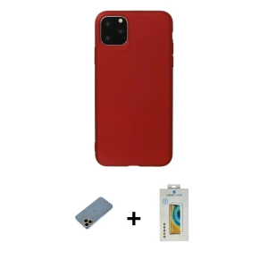 ieg™ iPhone 11 Pro Max Kılıf Kozmos Yansıma Özel Seri - Siyah Polymer Nano Ekran Koruyucu + Shine Kamera Lens Koruma Cam - GD