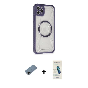 ieg™ iPhone 11 Pro Max Kılıf Kutup Modern - Şeffaf Pasifik Cam Ekran Koruyucu + Shine Kamera Lens Koruma Cam - SH