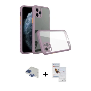ieg™ iPhone 11 Pro Max Kılıf Nova Asil Özel Seri - Siyah Seramik Nano Ekran Koruyucu + Pers Alüminyum Kamera Lens - LT