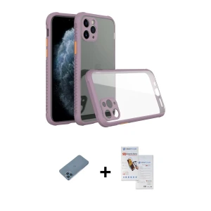 ieg™ iPhone 11 Pro Max Kılıf Nova Asil Özel Seri - Siyah Seramik Nano Ekran Koruyucu + Shine Kamera Lens Koruma Cam - MI