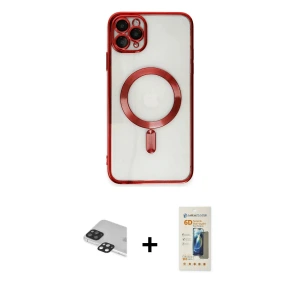 ieg™ iPhone 11 Pro Max Kılıf Nova Işık Özel Seri - Siyah 6D Mat Seramik Hayalet Nano Ekran Koruyucu + Pers Alüminyum Kamera Lens - SH