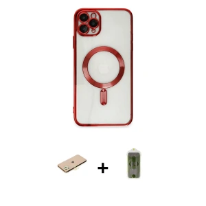 ieg™ iPhone 11 Pro Max Kılıf Nova Işık Özel Seri - Siyah Joko Magic 5D Hayalet Cam + Renkli Kamera Lens Koruma Cam - SI