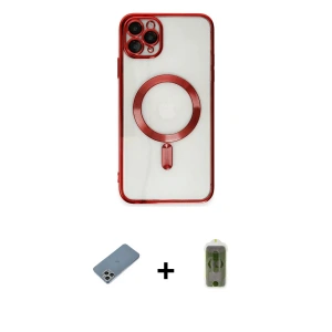 ieg™ iPhone 11 Pro Max Kılıf Nova Işık Özel Seri - Siyah Joko Magic 5D Hayalet Cam + Shine Kamera Lens Koruma Cam - GS
