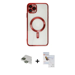 ieg™ iPhone 11 Pro Max Kılıf Nova Işık Özel Seri - Siyah Seramik Nano Ekran Koruyucu + Pers Alüminyum Kamera Lens - YL