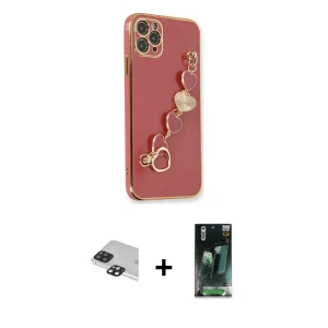 ieg™ iPhone 11 Pro Max Kılıf Nova Işık Prime - Şeffaf 360 Full Body Arka Koruyucu + Pers Alüminyum Kamera Lens - SH