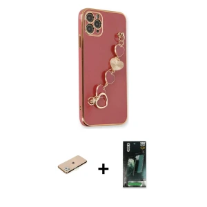 ieg™ iPhone 11 Pro Max Kılıf Nova Işık Prime - Şeffaf 360 Full Body Arka Koruyucu + Renkli Kamera Lens Koruma Cam - YL