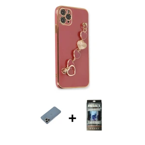 ieg™ iPhone 11 Pro Max Kılıf Nova Işık Prime - Siyah 34D Hayalet Izgaralı Cam + Shine Kamera Lens Koruma Cam - GI