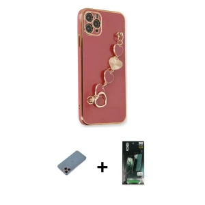 ieg™ iPhone 11 Pro Max Kılıf Nova Işık Prime - Siyah 360 Mat Full Body Arka Koruyucu + Shine Kamera Lens Koruma Cam - PE