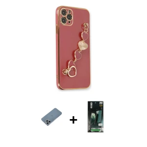 ieg™ iPhone 11 Pro Max Kılıf Nova Işık Prime - Siyah 360 Mat Full Body Arka Koruyucu + Shine Kamera Lens Koruma Cam - SABE