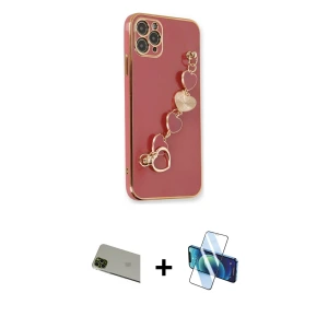 ieg™ iPhone 11 Pro Max Kılıf Nova Işık Prime - Siyah 3D Antistatik Cam Ekran Koruyucu + Rainbow Kamera Lens Koruma Cam - YL