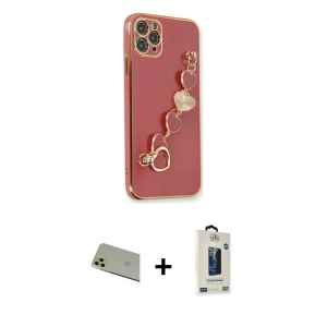 ieg™ iPhone 11 Pro Max Kılıf Nova Işık Prime - Siyah Bilvis Hayalet Cam Ekran Koruyucu + Rainbow Kamera Lens Koruma Cam - GD