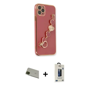 ieg™ iPhone 11 Pro Max Kılıf Nova Işık Prime - Siyah Bilvis Hayalet Cam Ekran Koruyucu + Rainbow Kamera Lens Koruma Cam - YL