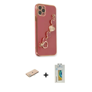 ieg™ iPhone 11 Pro Max Kılıf Nova Işık Prime - Siyah Polymer Nano Ekran Koruyucu + Renkli Kamera Lens Koruma Cam - MI
