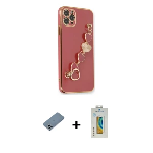 ieg™ iPhone 11 Pro Max Kılıf Nova Işık Prime - Siyah Polymer Nano Ekran Koruyucu + Shine Kamera Lens Koruma Cam - SABE