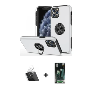 ieg™ iPhone 11 Pro Max Kılıf Odak Form Prime - Şeffaf 360 Full Body Arka Koruyucu + Kamera Lens Koruma Cam - SF
