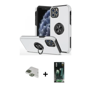 ieg™ iPhone 11 Pro Max Kılıf Odak Form Prime - Şeffaf 360 Full Body Arka Koruyucu + Pers Alüminyum Kamera Lens - YL