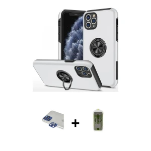 ieg™ iPhone 11 Pro Max Kılıf Odak Form Prime - Siyah Joko Magic 5D Hayalet Cam + Pers Alüminyum Kamera Lens - LT