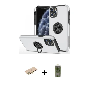 ieg™ iPhone 11 Pro Max Kılıf Odak Form Prime - Siyah Joko Magic 5D Hayalet Cam + Renkli Kamera Lens Koruma Cam - SI