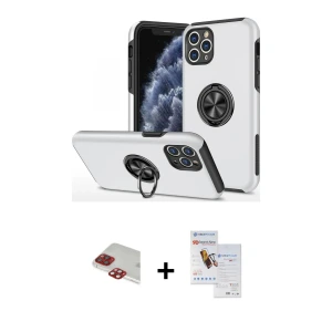 ieg™ iPhone 11 Pro Max Kılıf Odak Form Prime - Siyah Seramik Nano Ekran Koruyucu + Pers Alüminyum Kamera Lens - KI