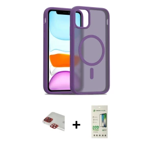 ieg™ iPhone 11 Pro Max Kılıf Siluet Minimal Prime - Siyah 20D Premium Cam Ekran Koruyucu + Pers Alüminyum Kamera Lens - KI