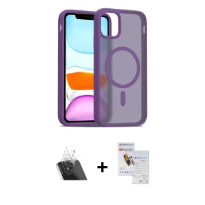 ieg™ iPhone 11 Pro Max Kılıf Siluet Minimal Prime - Siyah Seramik Nano Ekran Koruyucu + Kamera Lens Koruma Cam - SF